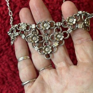 ❤️ Brighton Joan of Ark Floral Bib Necklace With Rhinestones